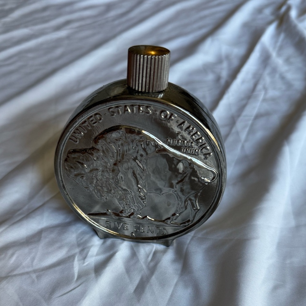 Vintage Avon Wild Country Buffalo Nickel Coin Decanter
